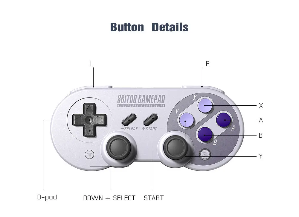 Official 8BitDo SF30 Pro Wireless Bluetooth Gamepad Controller with Joystick for Windows Android macOS Nintendo Switch Steam