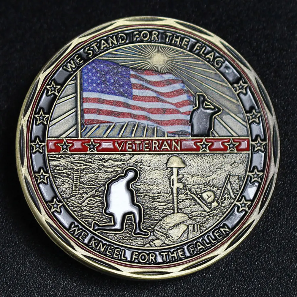 Соединенные Штаты ветеранский флаг вызов монета всегда помните военный подарок