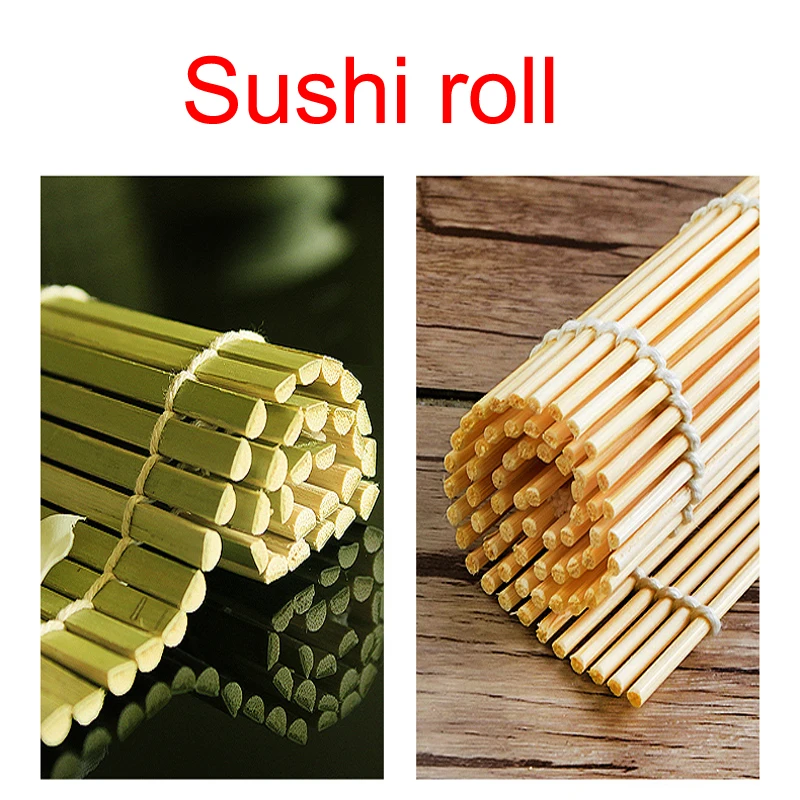 DIY бамбуковый суши коврик кухонные гаджеты роллер для антипригарный занавес