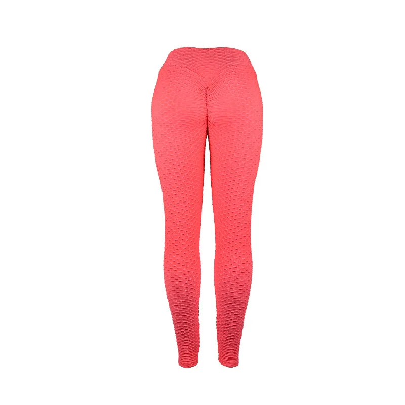 

Solid Color Yoga Tights Women Gym Fitness Butt Lifting Textured Scrunch Compression Basic Seamless Beginner Slimming Leggings