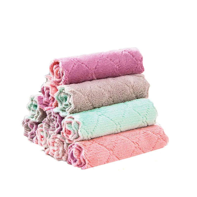 

Microfiber Kitchen Towel Absorbent Dish Cloth Non-stick Oil Washing Kitchen Rag Household Tableware Cleaning Wiping Tools