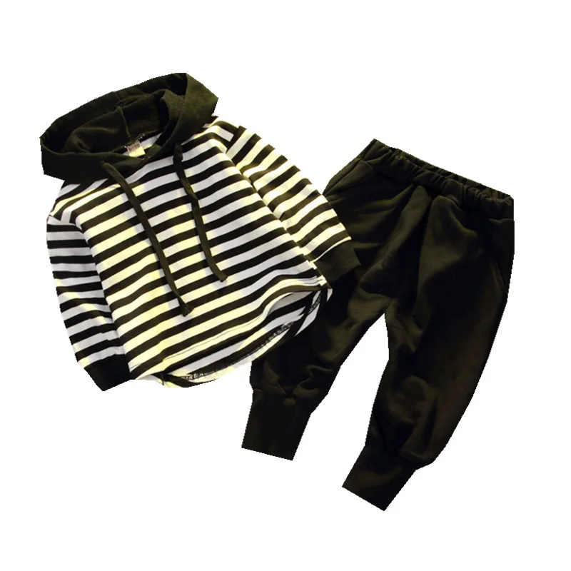 

Baby Striped Clothing Set Spring Autumn Fashion Cotton Hoodeds Tops+pants 2pcs For Infant Newborn Tracksuit