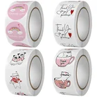 500 шт. спасибо, наклейки, 1 дюйм, 2,5 см, круглые милые Мультяшные животные, кошки, Подарочная коробка, печатная этикетка, дизайнерские наклейки