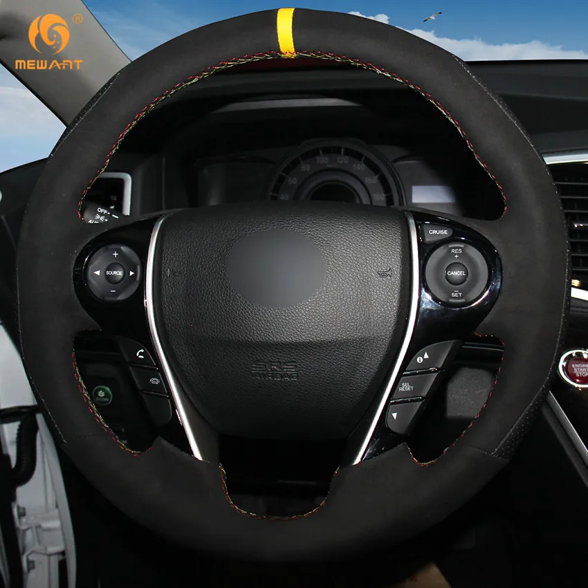 Чехол рулевого колеса автомобиля MEWANT черный замшевый чехол из натуральной кожи