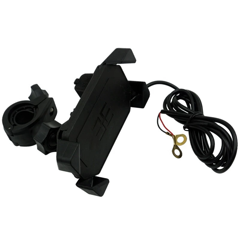 

Phone Holder Universal Motorcycle Mobile Phone Holder Mount Grip Clamp USB Charge Adjustable