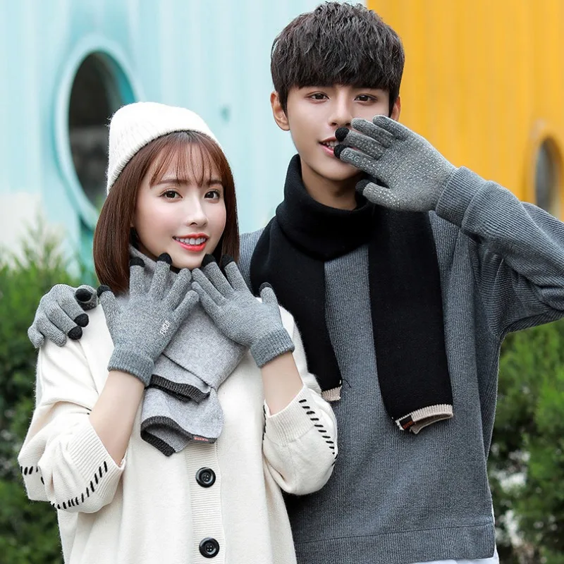 Нескользящие перчатки для сенсорных экранов влюбленных шерстяные мужчин и