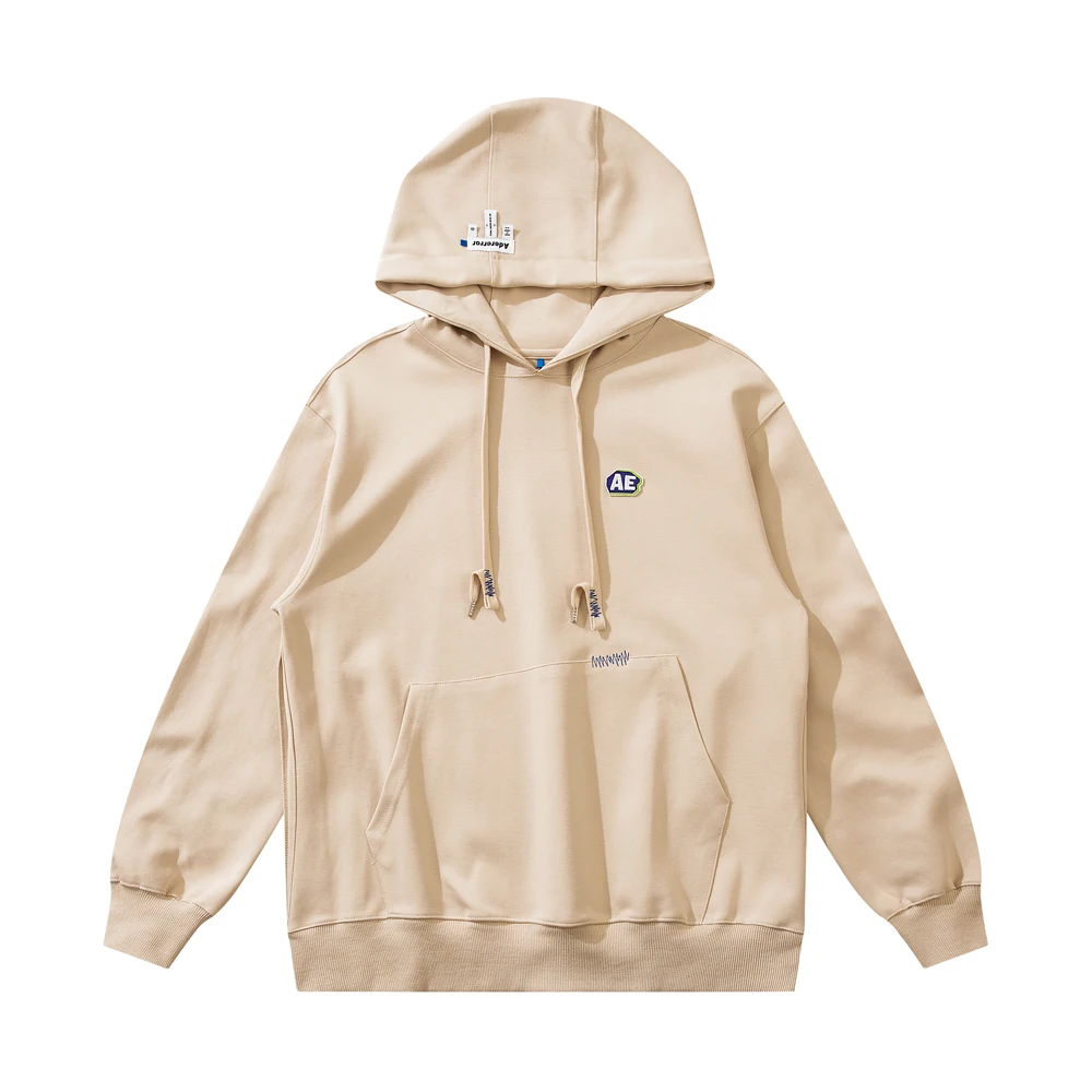 Толстовка Мужская/Женская плотная абрикосового цвета с капюшоном 2021 | Мужская