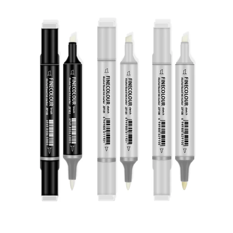 Двусторонний маркер Finecolour Art EF100/EF101/EF102 сменный большой скошенный наконечник