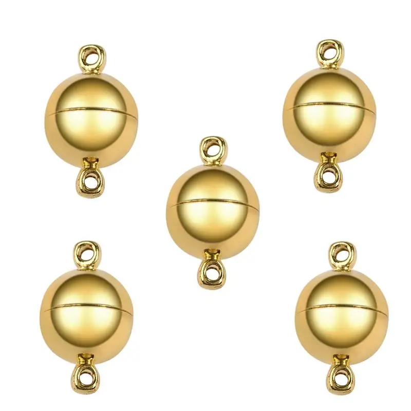 5pcs/Lot Alloy Magnetic Clasps Fit 6/8/10/12mm Leather Cord Bracelet Clasp Round Ball Buckle Jewelry Making DIY Jewelry Findings - Цвет: 12mm