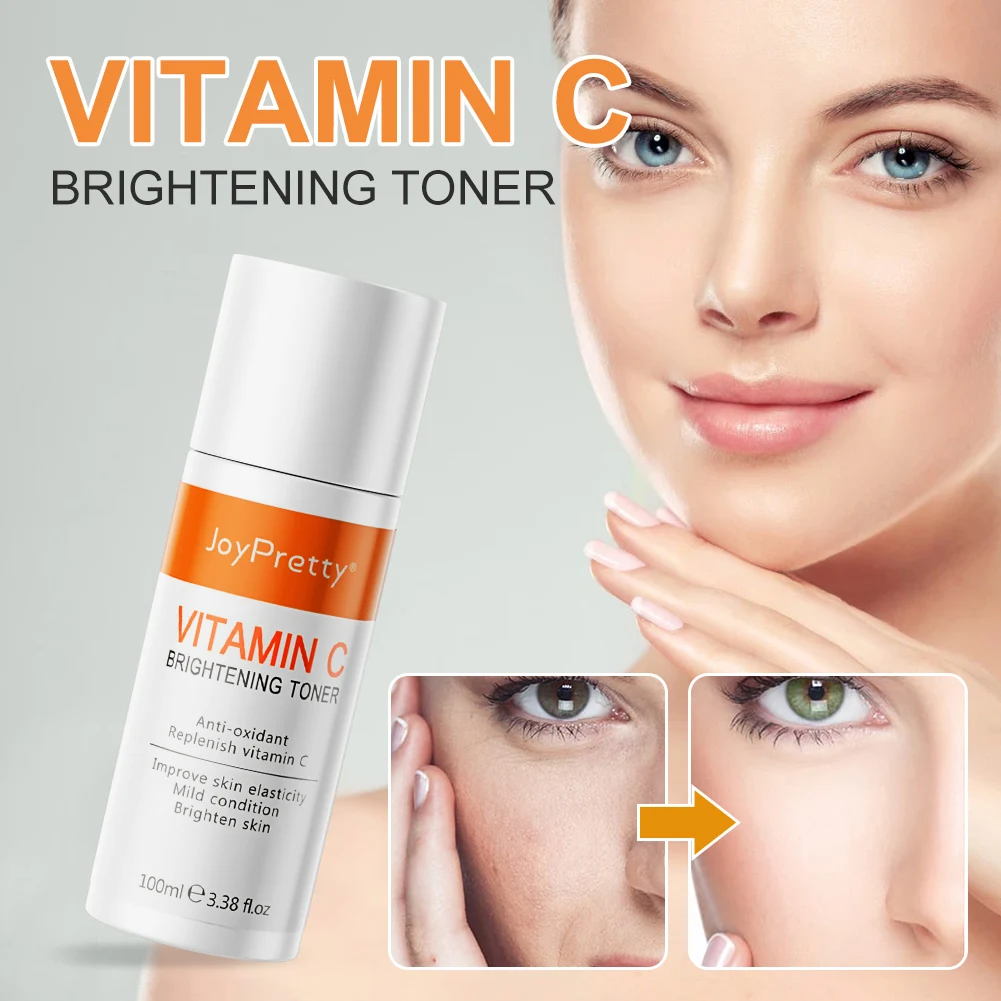 

Vitamin C Facial Toner Fade Dark Spots Brighten Skin Tone Hydrating Moisturizing Face VC Serum Anti-Aging Skin Care Toner
