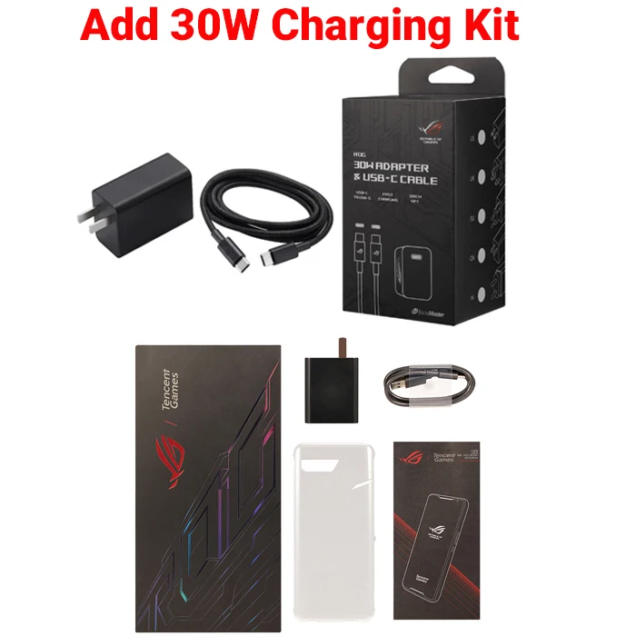 add 30W charging kit Global Firmwar Asus ROG Phone 2 8 Гб 128 ГБ игровой телефон ROG Phone II ZS660KL 6,59 дюймов 8 Гб 128 ГБ Snapdragon 855+ 6000 мАч мобильный телефон - Цвет: add 30W charging kit