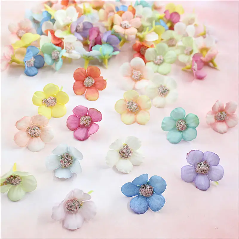 2 см многоцветная Маргарита Флорес cabezas мини seda flores artificiales para guirnalda Скрапбукинг hogar boda украшение