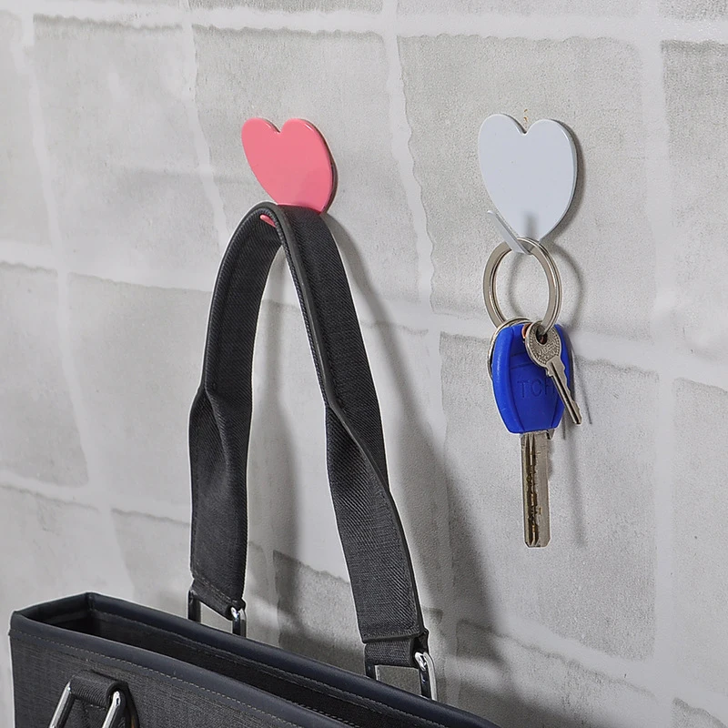 1 шт. декор в форме сердца самоклеющиеся крючки для дома кухни стены двери