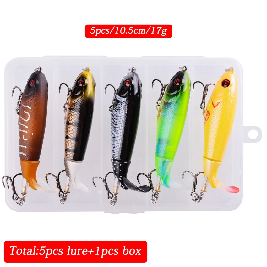 5 шт./корт. 100 мм набор плавающих Поппер Для рыболовной приманки искусственные