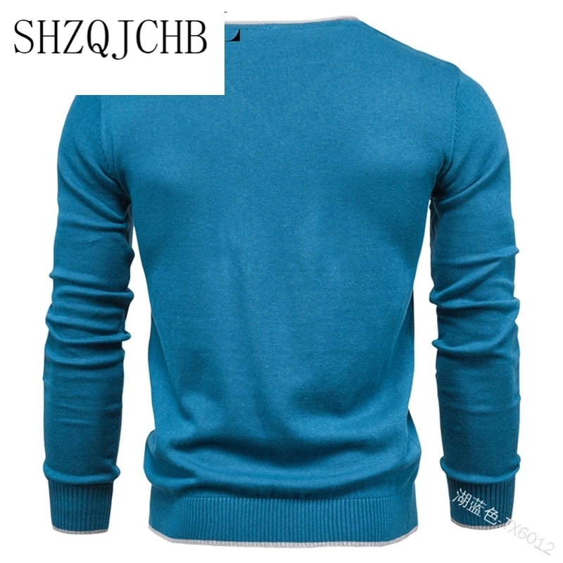 

JCHB Men Autumn Winter Skinny Knitted Pullover Sweater Top Casual Men Fashion Solid Color Long Sleeve V Neck Outwear Knitwear