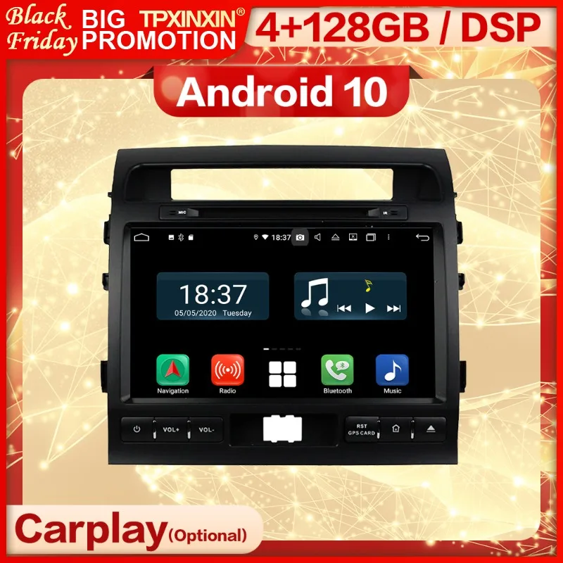 

Carplay 2 Din Android Multimedia Stereo Receiver For Toyota Land Cruiser 2008 2009 2010 2011 2012 GPS IPS Radio Player Head Unit
