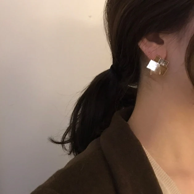 Stud Earrings Irregular Metal Women Vintage Push-back Earings Fashion Jewelry | Украшения и аксессуары