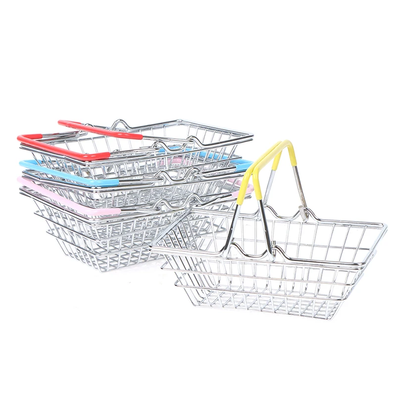 

Детская миниатюрная металлическая корзина для покупок, ролевые игры, ролевые игрушки, детские украшения для кукольного домика, новинка