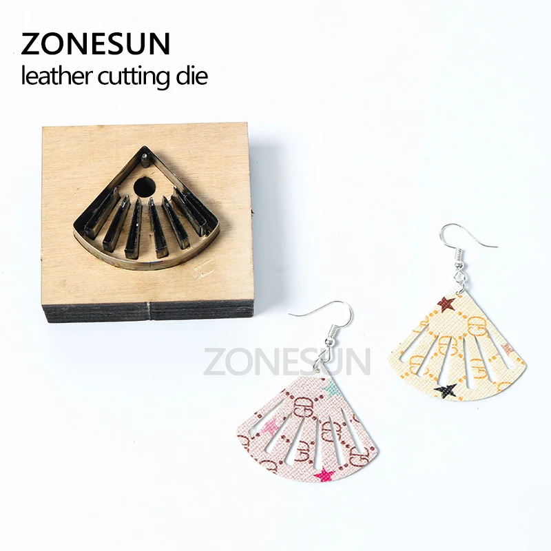 ZONESUN Custom Hand Fan Leather Blade Earring Paper Cutting Die Tool For Machine DIY Punching Clicker Steel Rule | Дом и сад