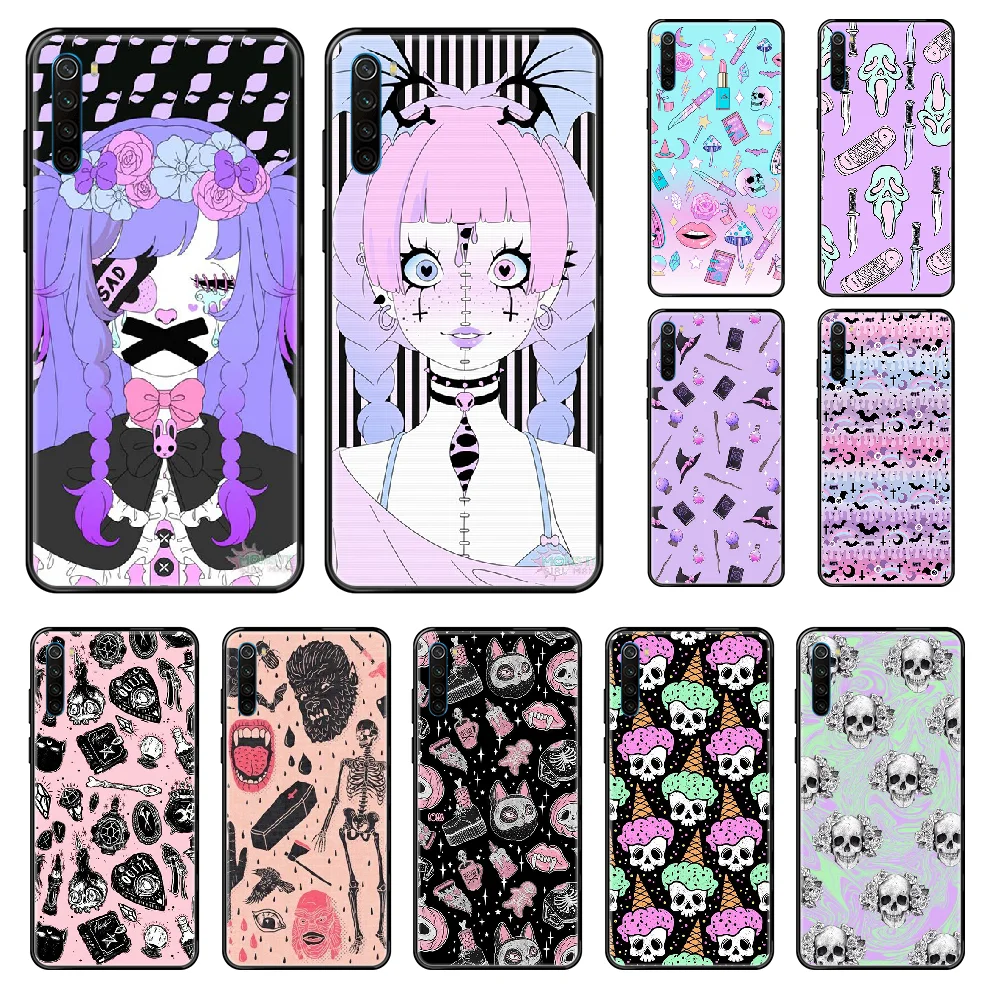 Чехол для телефона Girly Pastel Witch Goth Xiaomi Redmi Note S2 4 5 6 7 8 A S X Plus Pro black 3D hoesjes silicone shell