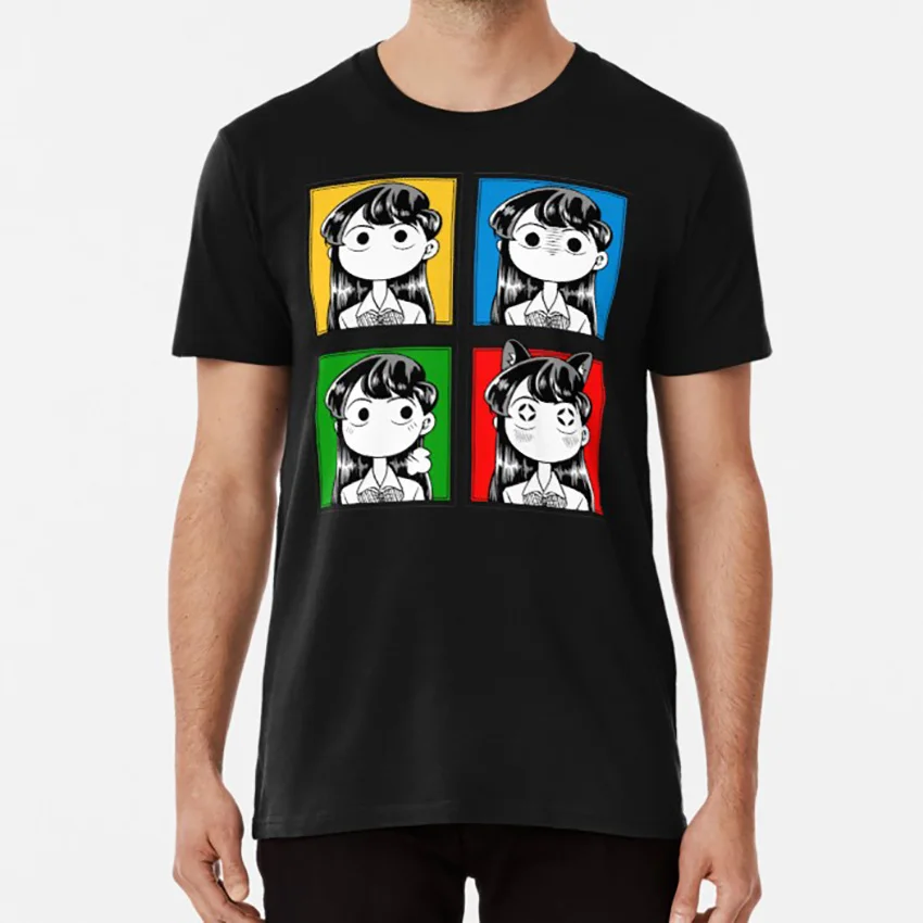 Футболка с мозаикой Komi-san komiss komi манга для общения | Мужская одежда