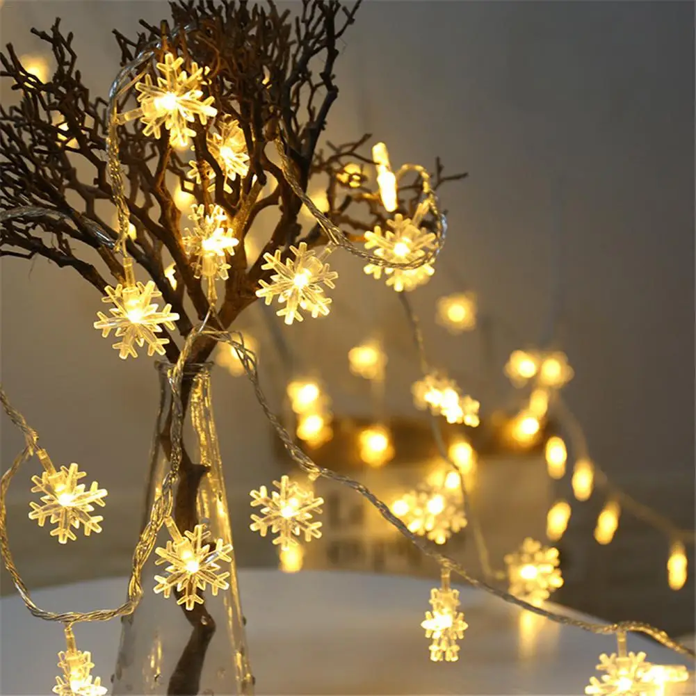 

Fairy Garland LED Snowflake String Light Garland String Lights Battery Power For Wedding Home Party Holiday Indoor Decoration