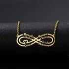 Индивидуальное ожерелье с именем бесконечности, ожерелья из нержавеющей стали с персонализированным сердцем, бесконечность 1-7, ожерелья на заказ с буквой, подарок для семьи