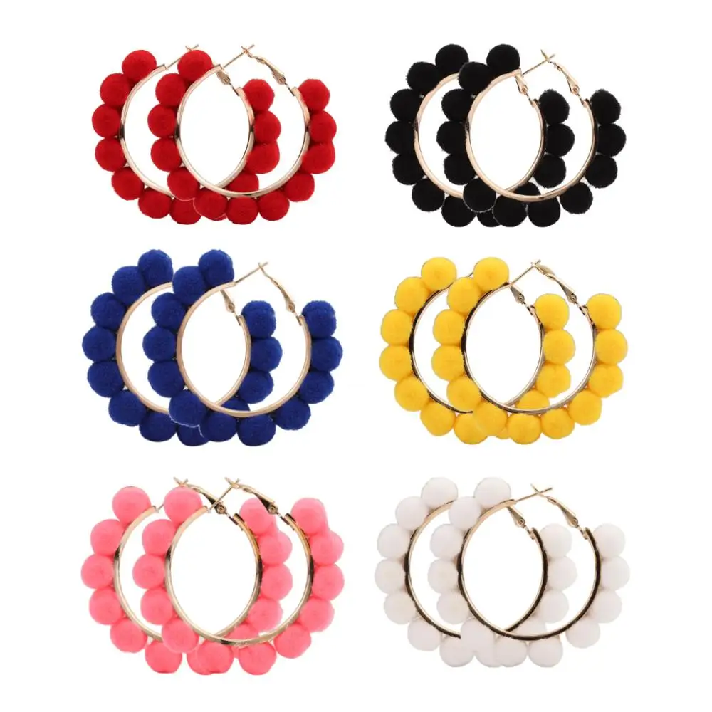 Богемные серьги для женщин C образные из плюшевой ткани ювелирные изделия в