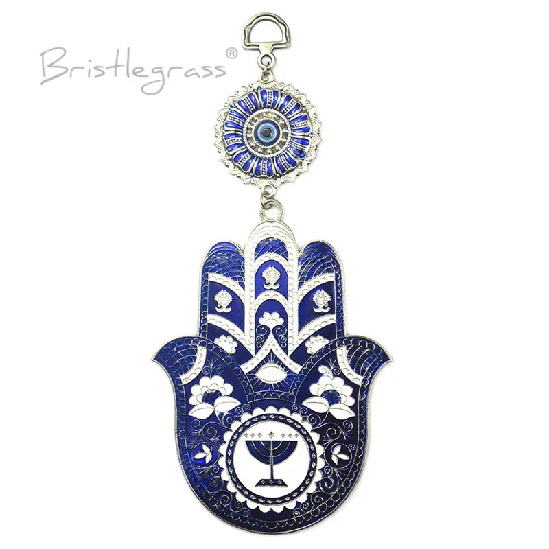 BRISTLEGRASS турецкий синий сглаза рука Фатимы в виде вьющегося стебля с цветами на