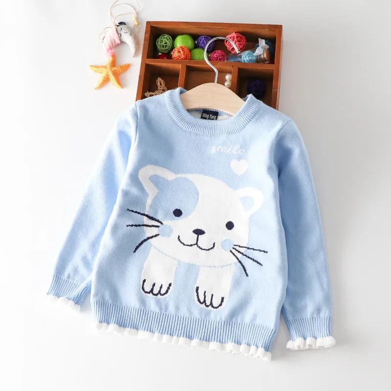 Свитера для девочек Зимняя теплая плотная трикотажная одежда Топы маленьких