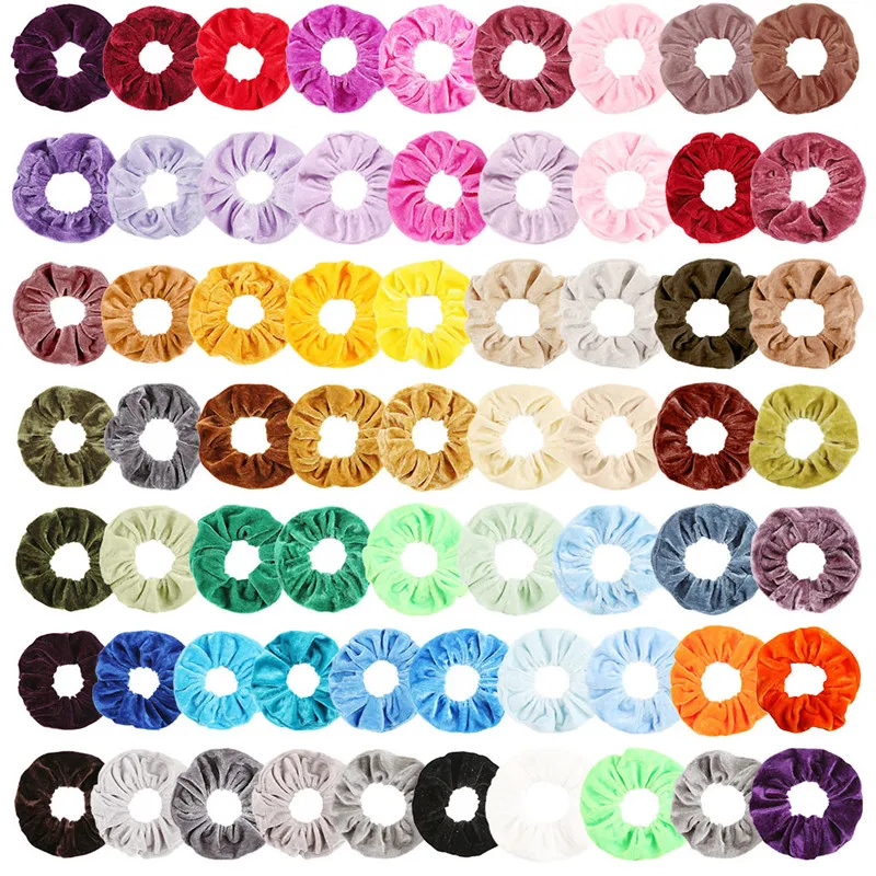 Multicolor 65 шт., аксессуары для волос, бархатные эластичные резинки для волос для женщин или девочек, заколки для волос для резинки, Детские аксессуары для волос N5 - Цвет: Multicolor