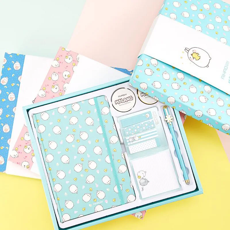 Милый мультфильм моланг Канцелярский набор записная книжка стираемая ручка