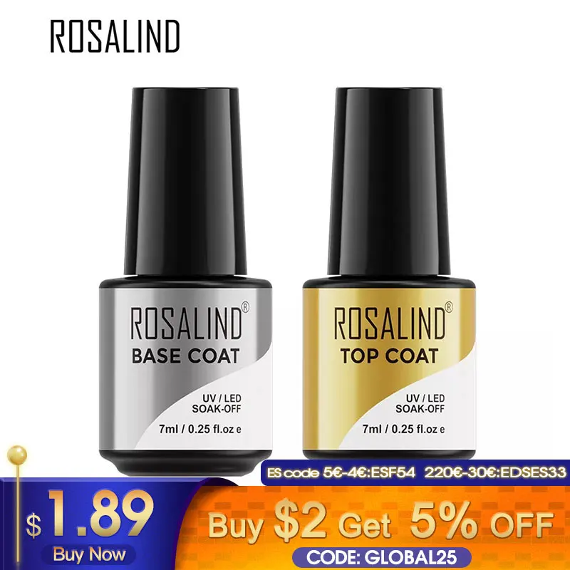 Гель лак ROSALIND Полупостоянный для маникюра и нейл арта 7 мл|Базовое покрытие