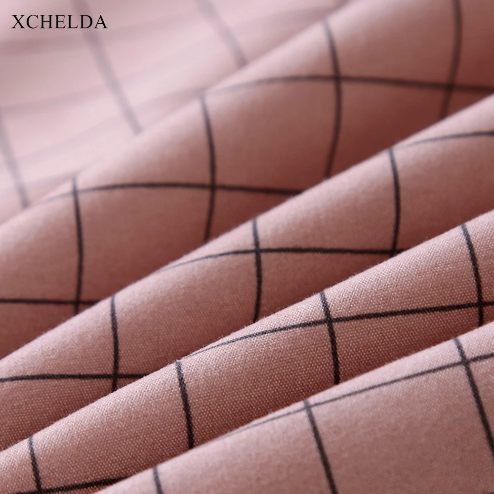 Постельное белье двойной Queen розового цвета в клетку роскошное покрывало для