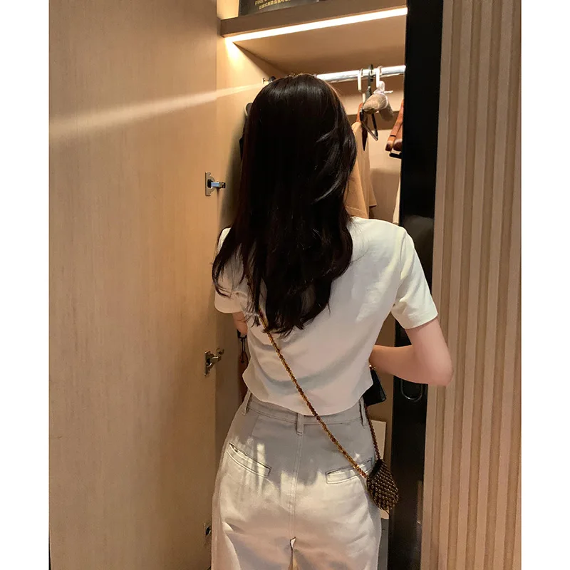 Женская футболка с принтом MISHOW Повседневная Базовая круглым вырезом и коротким