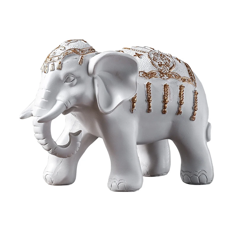 

Счастливая пара слонов из смолы, украшение в европейском стиле для гостиной, телевизора, крыльца, винный шкаф, статуя слона фэн-шуй