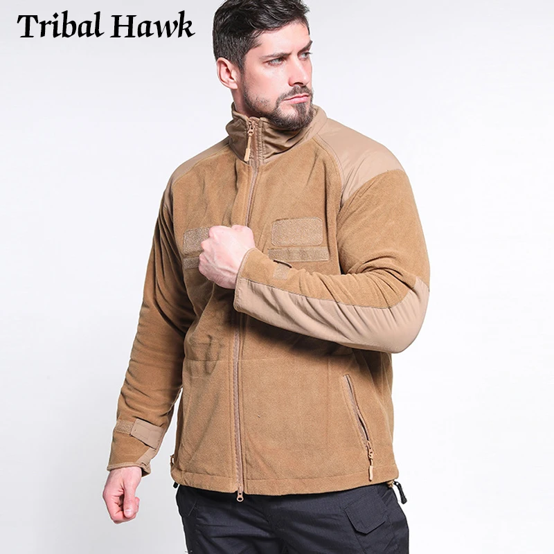 Мужская флисовая куртка в стиле милитари теплая ветрозащитная дождевик|Мужские