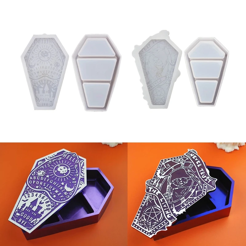 

Coffin Storage Box Container Resin Molds Storage Box Mold Silicone Mold for DIY Epoxy Resin Trinket Holder Home Decor