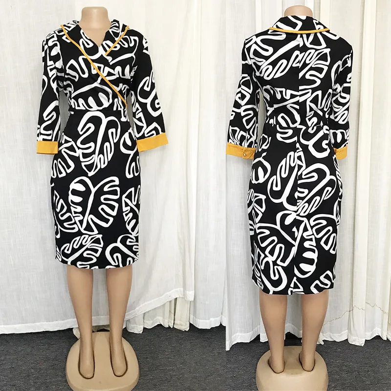 

Весна 2021, Африканское женское платье с V-образным вырезом и длинным рукавом, африканская одежда, африканские платья для женщин