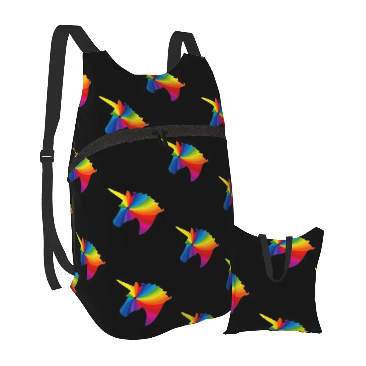 

Unicorn Backpacks Picnic Woman Pattern Backpack Funny folding Bags