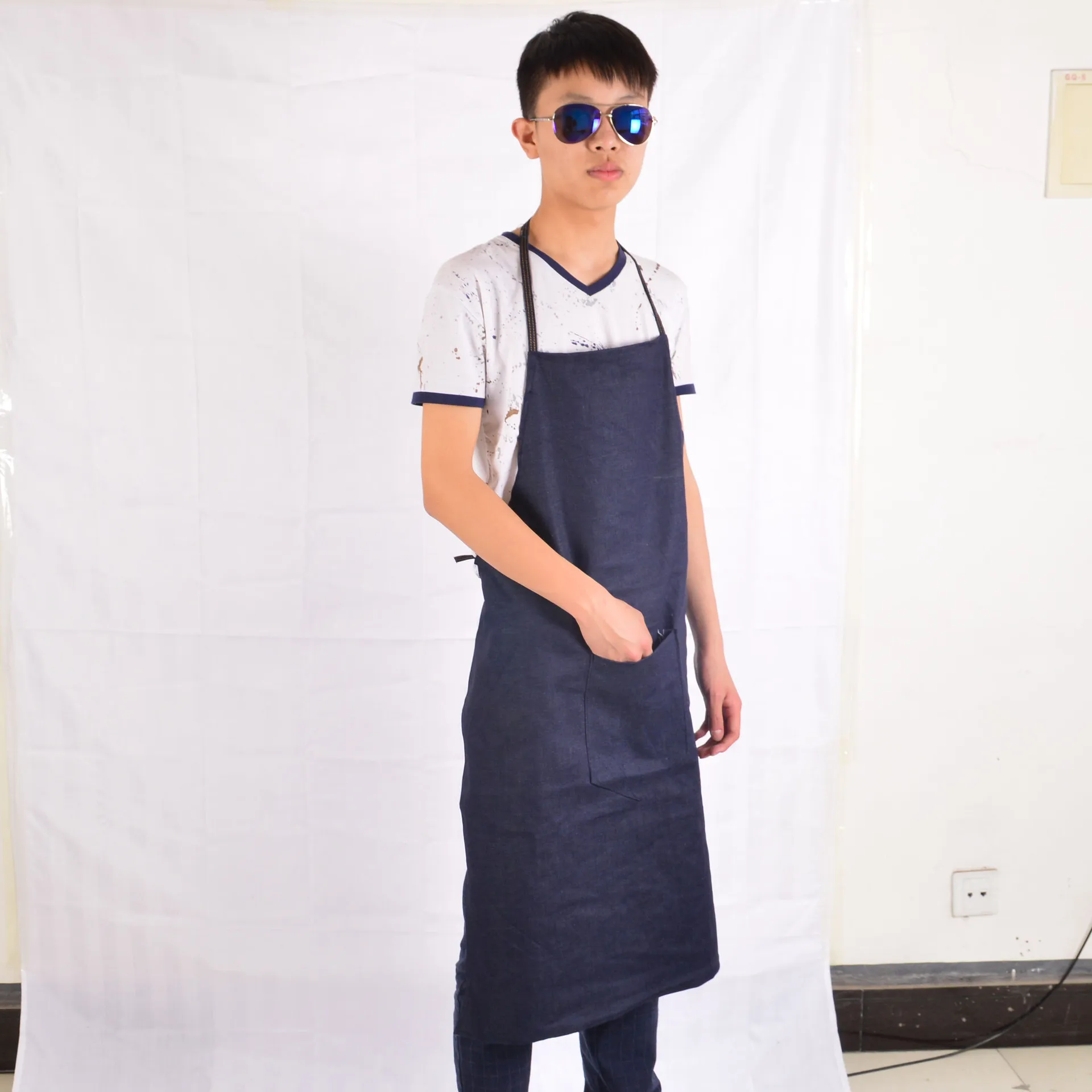 

2021 new high quality solid color apron Kitchen Apron