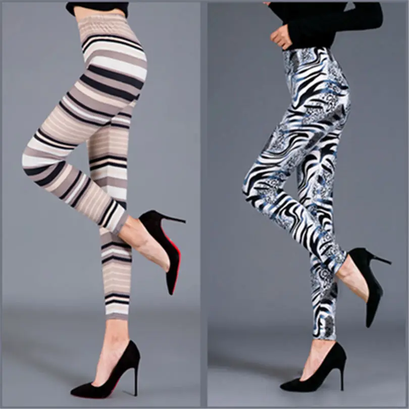 Women's Leggings Pattern print elastic leggings high waist  Yoga Fitness Push Up bottom pants