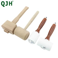 diy leather carving hammer t longitudinal hammer wooden hammer punch cutting nylon hammer tool with wood handle leather craft