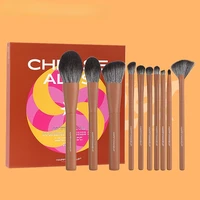 edieu 10pcs alps aesthetic makeup brushes set pro facial cosmetic tool brown soft and comfortable makeup accessories set tool