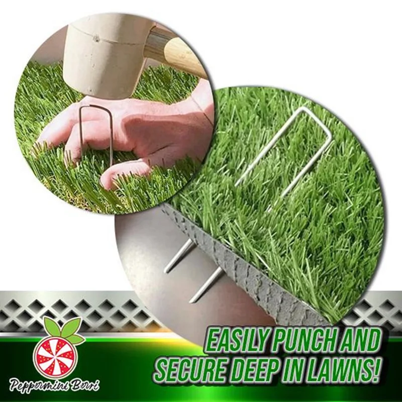 

50PCS Stainless Steel U Shape Garden Stakes Staples Securing Pegs For Securing Grass Fabric Landscape Fabric Netting