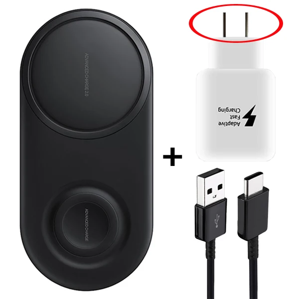 US plug Оригинальное QI Быстрое беспроводное зарядное устройство EP-P5200 Duo Pad для samsung Galaxy Watch S10e S10Plus Note9 S10 Plus S9 S10X+ 25 Вт быстрая настенная - Тип штекера: US plug