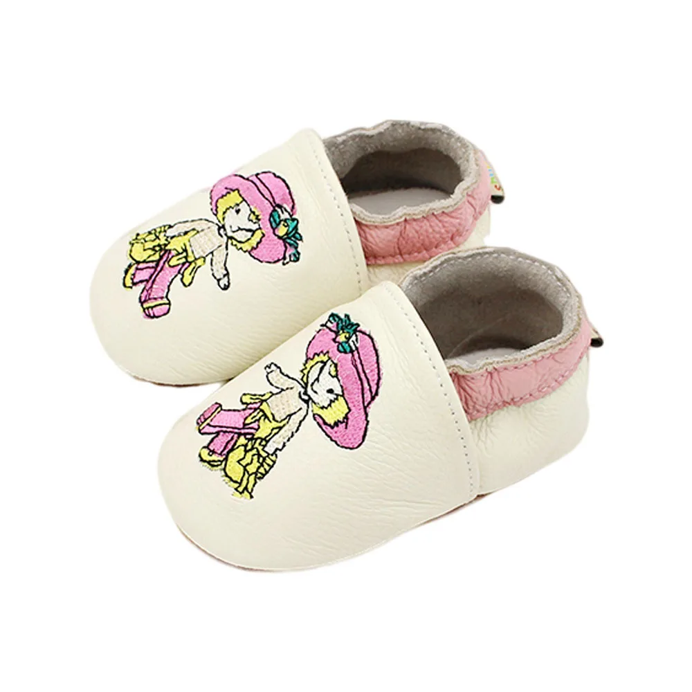 

Genuine Leather Cartoon Firstwalkers Flamingo Fox Baby Boy Girls Shoes Bebe Toddler Moccasins 3--24M Non-slip Soft Bottom Shoes