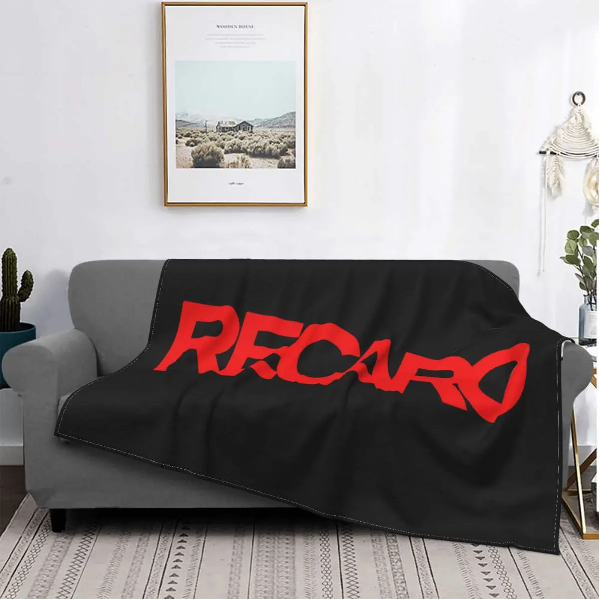 

Recaro-Manta с логотипом для автомобилей, colcha с принтом, графический спортивный, кубический, muselina