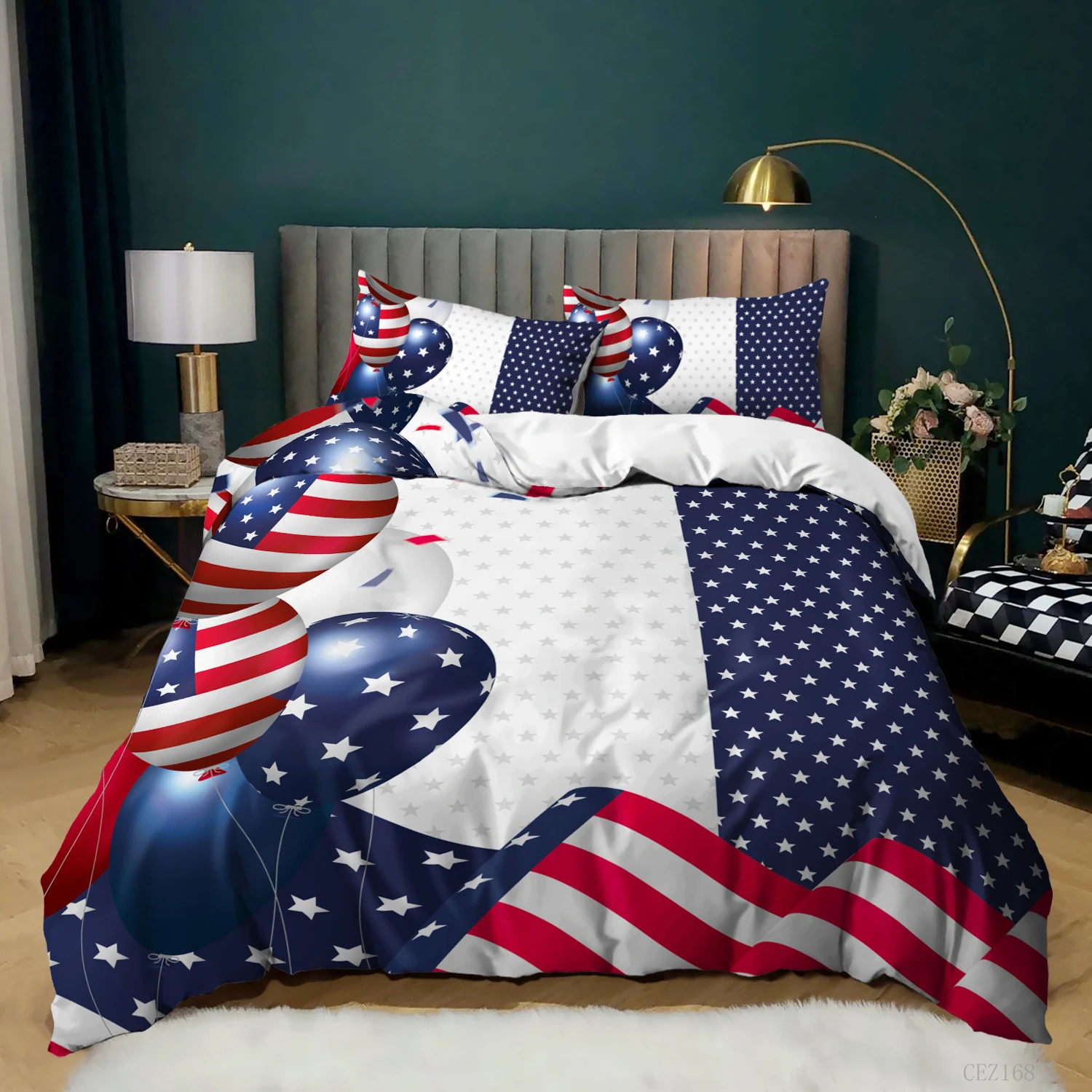 3D Print 2/3 Pcs Colorful American National Flag Bedding Set Duvet Cover Pillowcase Quilt Bed Queen King Size | Дом и сад