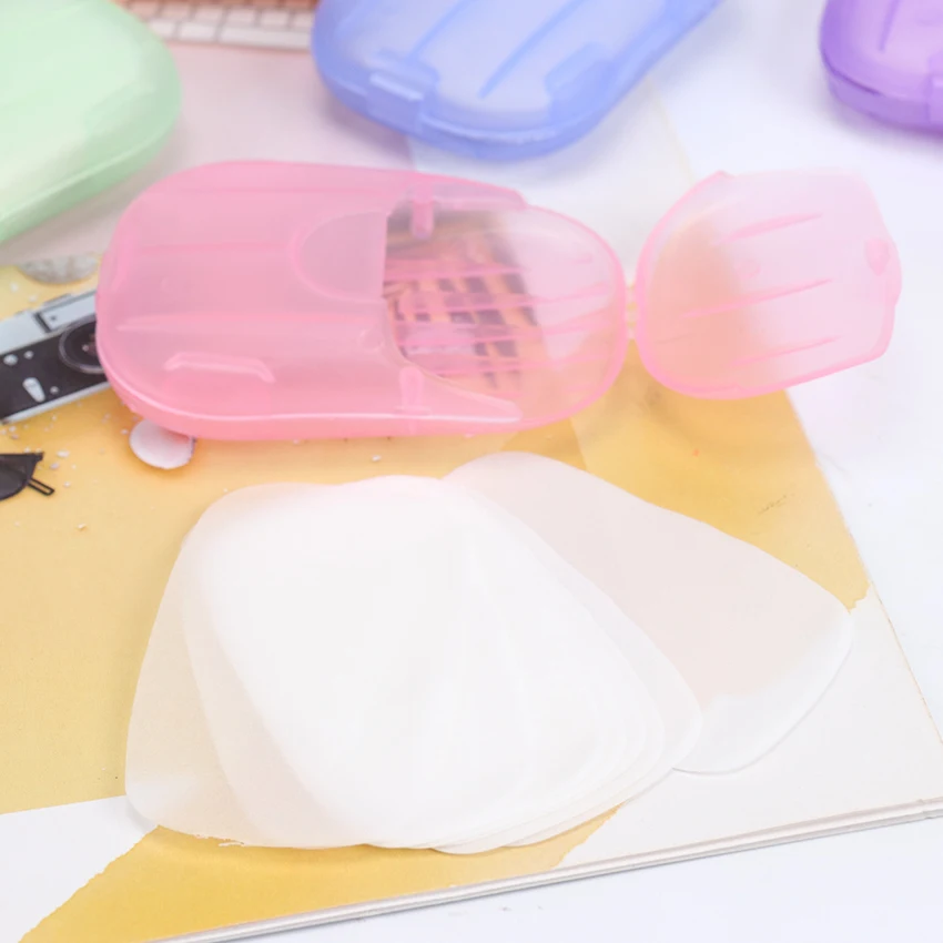 20PCS / Box Mini Portable Soap Paper Hand Wash Foam Travel Skin Care Nail Makeup Remover |